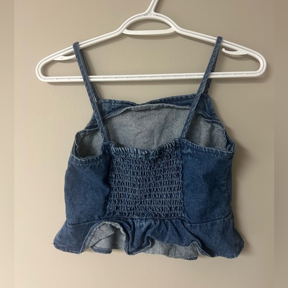 American Eagle Outfitters Denim Cami Cropped Top - Picture 2 of 3
